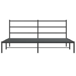 Berkfield Home Metal Bed Frame without Mattress with Headboard Black 180x200cm - Size: Super King - thumbnail 5
