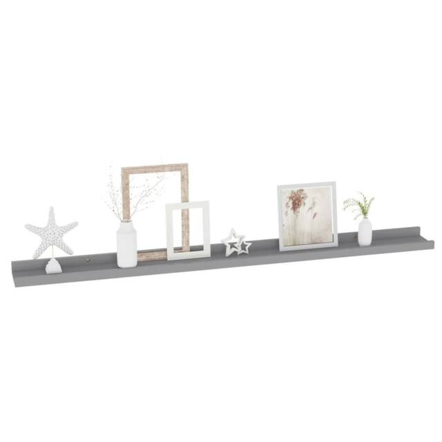 Berkfield Home Decorative Wall Shelves 4 pcs Grey 100x9x3 cm - Size: 100 x 9 x 3 cm - image 1