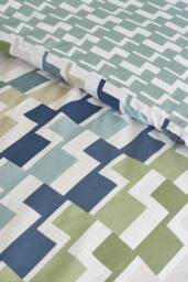 Catherine Lansfield 'Bryson Geo' Reversible Duvet Cover Set in Blue - Size: Single - thumbnail 4