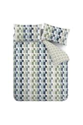 Catherine Lansfield 'Bryson Geo' Reversible Duvet Cover Set in Blue - Size: Single - thumbnail 5