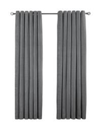 Smart Living Luxury Chenille Eyelet Lined Curtains - 2 Panels in Silver - Size: 117 cm width x 137 cm drop - thumbnail 4
