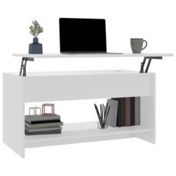Berkfield Home Modern 809647 Coffee Table White 102x50x52, 5 cm Engineered Wood - thumbnail 4