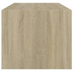 Berkfield Home Modern Coffee Table with Glass Doors Sonoma Oak 102x50x42 cm in Light Oak - Size: 102 x 50 x 42 cm - thumbnail 7