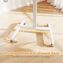 Gymax Foldable Mobile Standing Desk Rolling Laptop Desk-Natural in Khaki - thumbnail 6