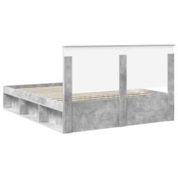 Berkfield Home Bed Frame with Headboard Concerte 160 x 200 cm Solid Pine Wood in Grey - thumbnail 9