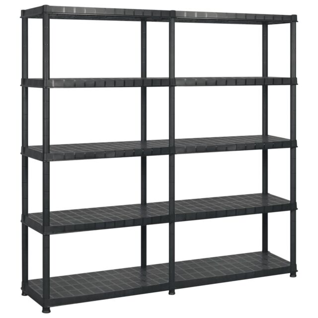 Berkfield Home Storage Shelf 5-Tier Black 183x45.7x185 cm Plastic - image 1