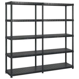 Berkfield Home Storage Shelf 5-Tier Black 183x45.7x185 cm Plastic - thumbnail 1