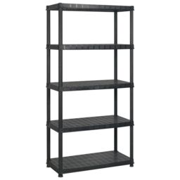 Berkfield Home Storage Shelf 5-Tier Black 183x45.7x185 cm Plastic - thumbnail 2