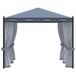 Berkfield Home Gazebo with Mesh Screens 3x4 m Anthracite Steel in Black - thumbnail 3