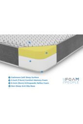 The Foam People Superior Cashmere All Foam Mattress Plush Memory Foam Comfort in Dark Grey - Size: Small Double - thumbnail 5