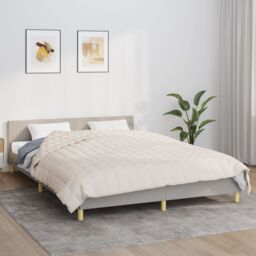 Berkfield Home Weighted Blanket Light Cream 200x220 cm 9 kg Fabric