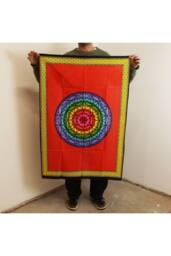 KDMD Rainbow Flower of Life Wall Art - 70x110cm Cotton Decor - Size: 70x110 cm - thumbnail 2