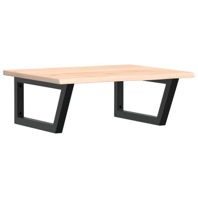 Berkfield Home Basin Shelf Wall Mounted Steel & Solid Wood Oak in Light Oak - image 1