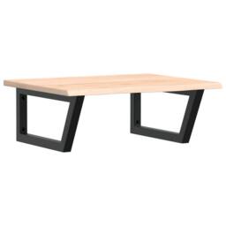 Berkfield Home Basin Shelf Wall Mounted Steel & Solid Wood Oak in Light Oak - thumbnail 1