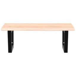 Berkfield Home Basin Shelf Wall Mounted Steel & Solid Wood Oak in Light Oak - thumbnail 4