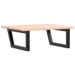 Berkfield Home Basin Shelf Wall Mounted Steel & Solid Wood Oak in Light Oak - thumbnail 6
