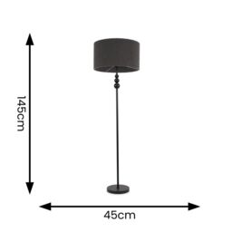 ValueLights Marissa Charcoal Boucle Shade with Black Stacked Ball Floor Lamp - thumbnail 5