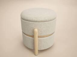 Solace+Co Ada Storage Pouffe Beige Fabric - thumbnail 5