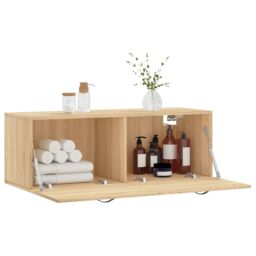 Berkfield Home Wall Cabinet Sonoma Oak 100x36.5x35 cm Engineered Wood in Brown - thumbnail 4