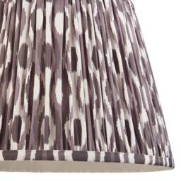 Netlighting Bobble White Table Lamp Grey Fabric Ikat Shade 35cm B22 - thumbnail 6