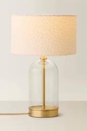 ValueLights Jessy Gold Glass Table Lamp With Boucle Shade - thumbnail 3