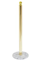 Orsina Stable Light Gold Large Toilet Roll Holder With Marble Base, Design Toilet Holder, Sturdy Roll Holder - thumbnail 2