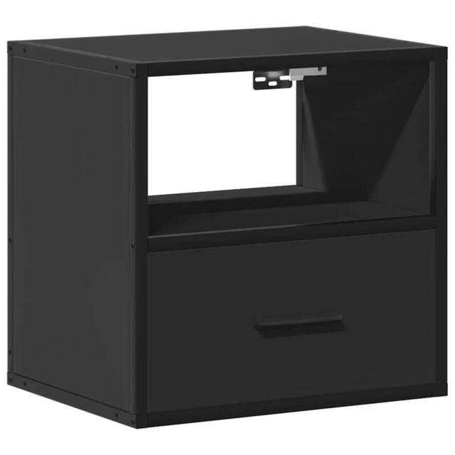 Berkfield Home Wall-mounted Bedside Cabinet Black 40x31x39.5 cm - image 1