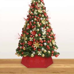 Berkfield Home Christmas Tree Skirt Red √ò68x25 cm - Size: 68x25 cm - thumbnail 3