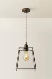 ValueLights Susie Glass Lantern Lamp Shade Drop Ceiling Pendant Light with Bulb in Bronze - thumbnail 3