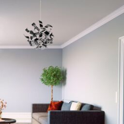 First Choice Lighting Pair of Easy Fit Chrome Finish Ribbon Swirl Ceiling Shades in Silver - thumbnail 5
