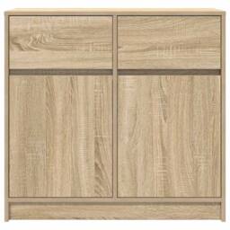 Berkfield Home Sideboard with Drawer Sonoma Oak 80x34x76 cm Engineered Wood in Light Tan - Size: 80 x 34 x 76 cm - thumbnail 6
