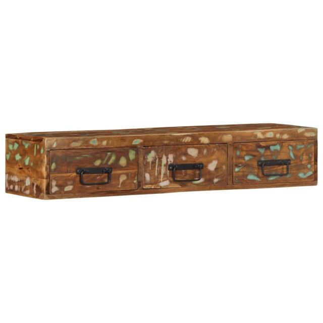 Berkfield Home Wall-mounted TV Cabinet 100x30x19 cm Solid Wood Reclaimed - Size: 100 x 30 x 19 cm - image 1