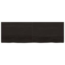 Berkfield Home Wall Shelf Dark Grey 180x60x(2-4) cm Treated Solid Wood Oak in Dark Brown - thumbnail 3