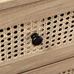 Nordara Brown Rattan Chest of Drawers 4-Drawer Dresser Storage Cabinet Bedroom - thumbnail 6