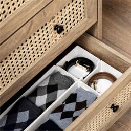 Nordara Brown Rattan Chest of Drawers 4-Drawer Dresser Storage Cabinet Bedroom - thumbnail 5