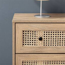 Nordara Brown Rattan Chest of Drawers 4-Drawer Dresser Storage Cabinet Bedroom - thumbnail 3