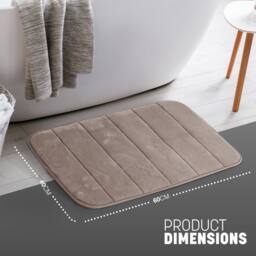 Keplin Memory Foam Bath Mat, Ultra-Soft, Highly Absorbent, Non-Slip, 40x60cm in Beige - Size: 40 cm x 60 cm - thumbnail 2