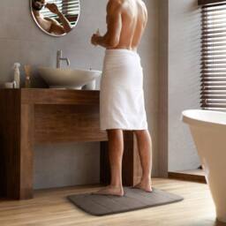 Keplin Memory Foam Bath Mat, Ultra-Soft, Highly Absorbent, Non-Slip, 40x60cm in Beige - Size: 40 cm x 60 cm - thumbnail 7