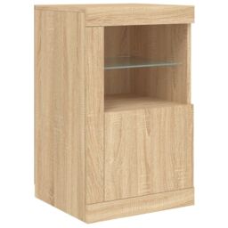 Berkfield Home Sideboard with LED Lights Sonoma Oak 142.5x37x67 cm in Brown - thumbnail 9