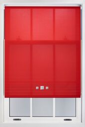 Furnished Daylight Roller Blinds with Triple Square Eyelets - Trimmable Window Shade in Red - Size: 120 cm width x 165 cm drop - thumbnail 1