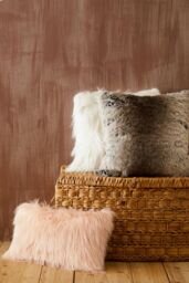 Orsina Bosie Lamina Cream Square Fur Cushion - thumbnail 4