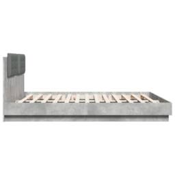 Berkfield Home Durable Bed Frame with LED without Mattress Concrete Grey 200x200 cm - thumbnail 7