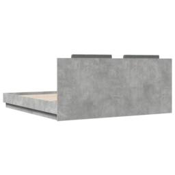 Berkfield Home Durable Bed Frame with LED without Mattress Concrete Grey 200x200 cm - thumbnail 8