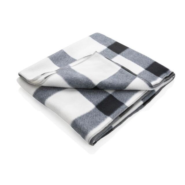XD Design Fleece Plaid Blanket in White - image 1