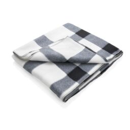 XD Design Fleece Plaid Blanket in White - thumbnail 1