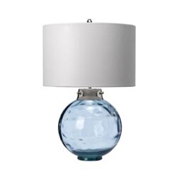 Loops Table Lamp Hepplewhite Shade Highly Polished Nickel Glassware Blue LED E27 60W in Metallics - thumbnail 1