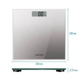 simpa Digital Bathroom Scale, Glitter Silver Platform, 180kg/28st 8lb in Metallic Silver - thumbnail 4