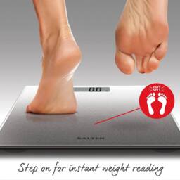 simpa Digital Bathroom Scale, Glitter Silver Platform, 180kg/28st 8lb in Metallic Silver - thumbnail 6