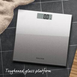 simpa Digital Bathroom Scale, Glitter Silver Platform, 180kg/28st 8lb in Metallic Silver - thumbnail 3