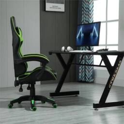 Nordara Green Swivel Gaming Chair Faux Leather Home Office Sports Desk Tilt - Size: 120 cm x 90 cm - thumbnail 5